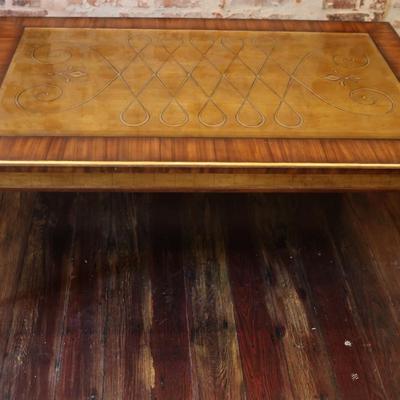 Maitland-Smith Cocktail Table w/ Painted Glass & Gold Gilding (See Description)