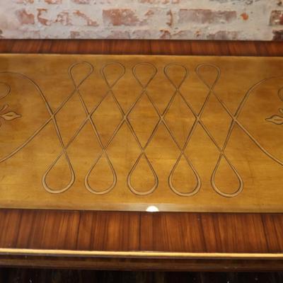 Maitland-Smith Cocktail Table w/ Painted Glass & Gold Gilding (See Description)