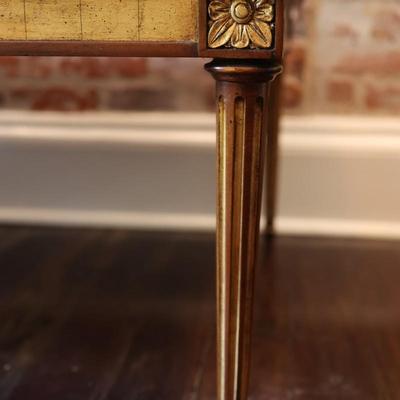 Maitland-Smith Cocktail Table w/ Painted Glass & Gold Gilding (See Description)