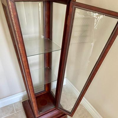 Tapered Curio Cabinet with Glass Shelves