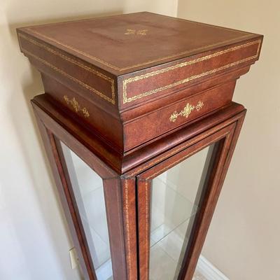 Tapered Curio Cabinet with Glass Shelves