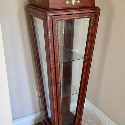Tapered Curio Cabinet with Glass Shelves