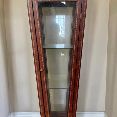 Tapered Curio Cabinet with Glass Shelves