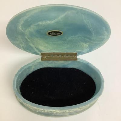 444 Vintage Genuine Incolay Stone Jewelry Box
