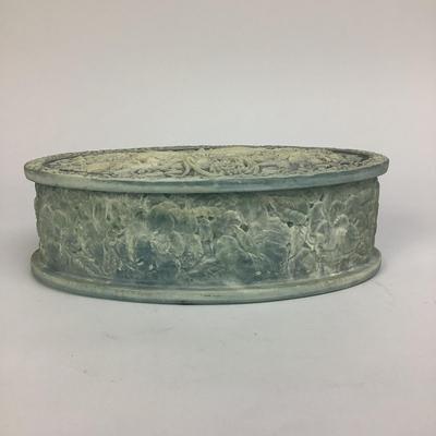 444 Vintage Genuine Incolay Stone Jewelry Box