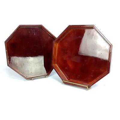 445 Inlaid Abalone Enamel Red Lacquered Trinket Box