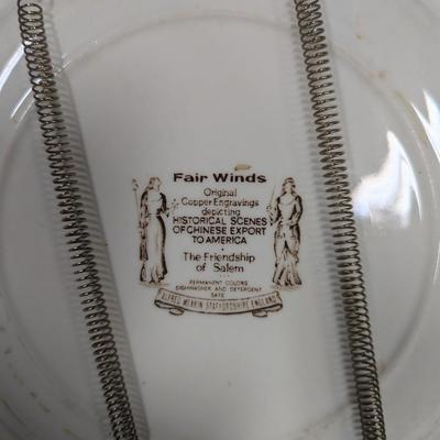 Fair Winds Alfred Meakin Staffordshire England Plate & Currier & Ives "Harvest" Churchill Plate