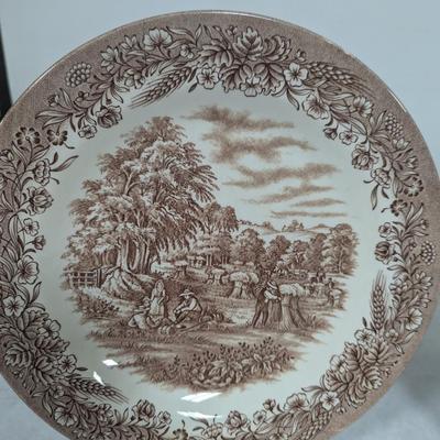 Fair Winds Alfred Meakin Staffordshire England Plate & Currier & Ives "Harvest" Churchill Plate