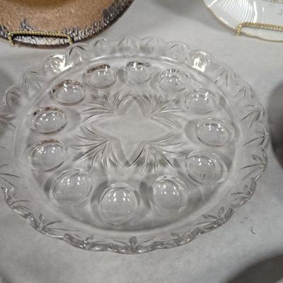 Assortment Of Stoneware China & Crystal Plates