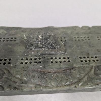Vintage Jade Cribbage Board
