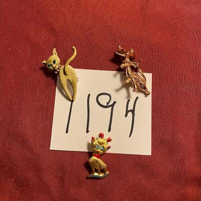 Vintage Kitty Brooch Lot