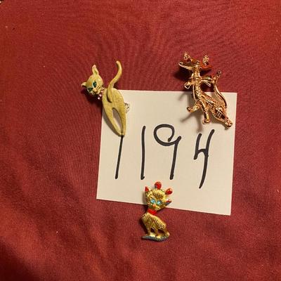 Vintage Kitty Brooch Lot