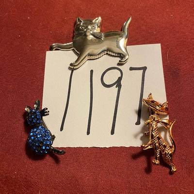 Cat Brooch Lot