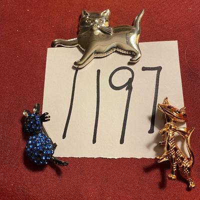 Cat Brooch Lot