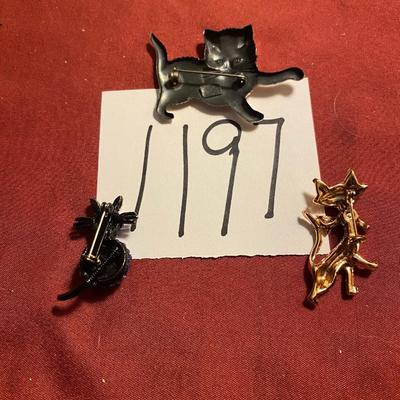 Cat Brooch Lot