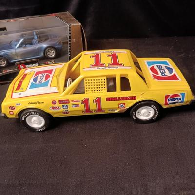 DIE-CAST BMW M EOADSTER AND PLASTIC PEPSI RACE CAR