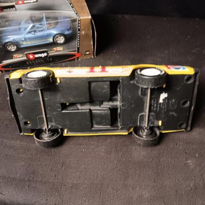 DIE-CAST BMW M EOADSTER AND PLASTIC PEPSI RACE CAR