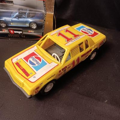 DIE-CAST BMW M EOADSTER AND PLASTIC PEPSI RACE CAR