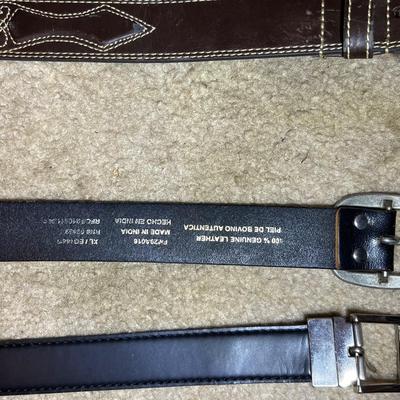 Men’s Leather Shoes Size 9-9.5, Belts, & Gloves (PC-RG)