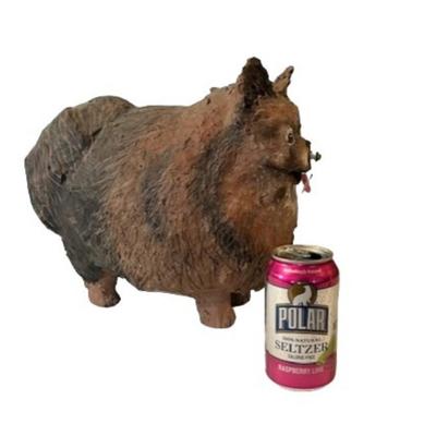 Vintage Signed Papier Mache Animal Clock