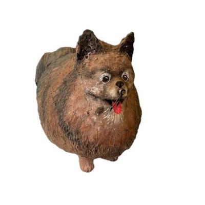 Vintage Signed Papier Mache Animal Clock
