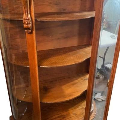 Vintage Bow Front Display Cabinet