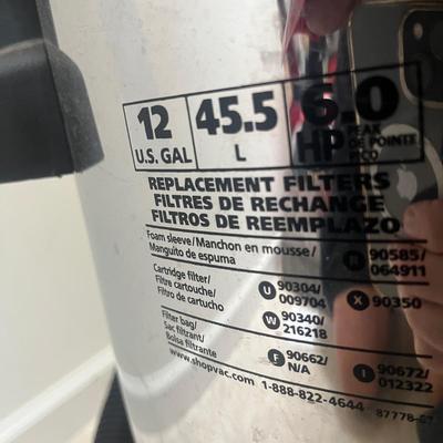 Shop Vac 12 Gallon Vacuum (PB-MG)