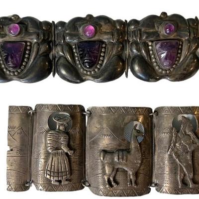 Marked Sterling Silver Southwest Style Bracelets [176.8g]