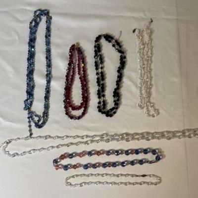 Deco Period Bohemian Crystal Bead Necklace Assortment