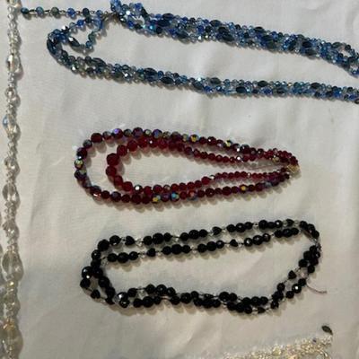 Deco Period Bohemian Crystal Bead Necklace Assortment
