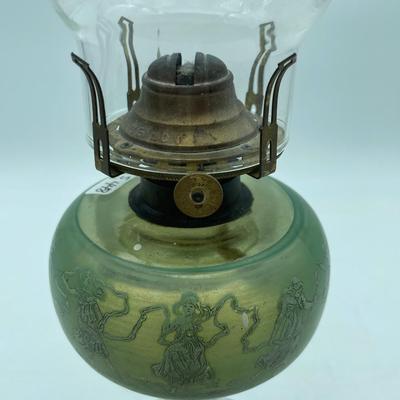 Beautiful green oil lamp