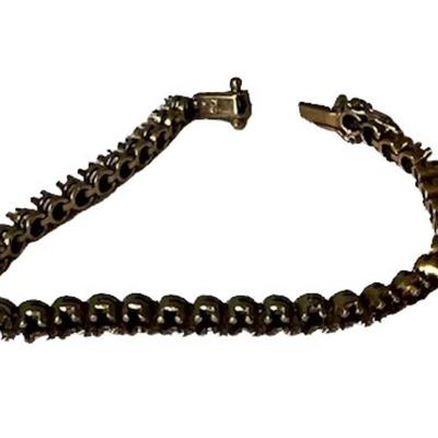 Stamped 18K Gold Tennis Bracelet [12.86g]