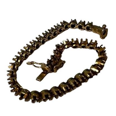 Stamped 18K Gold Tennis Bracelet [12.86g]