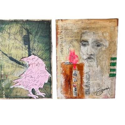 Signed Jenny Berry Mixed Media on Board Assortment