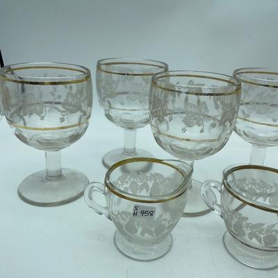 Frosted grape pitcher and glasses