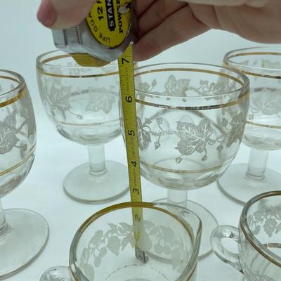 Frosted grape pitcher and glasses
