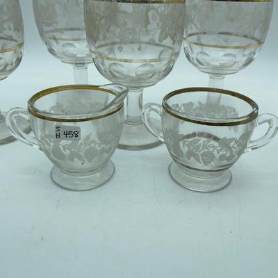 Frosted grape pitcher and glasses
