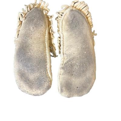 Vintage Handmade Beaded Leather Moccasins