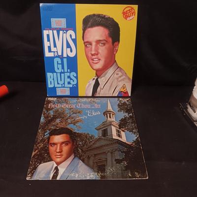 ELVIS G.I. BLUES & HOW GREAT THOU ART VINYL RECORDS