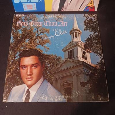 ELVIS G.I. BLUES & HOW GREAT THOU ART VINYL RECORDS