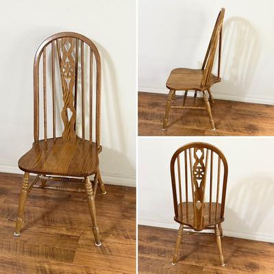 Solid Oak Claw Foot Adjustable Trestle Table & Eight Chairs