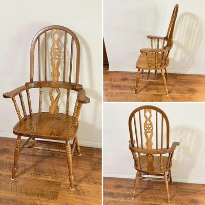 Solid Oak Claw Foot Adjustable Trestle Table & Eight Chairs