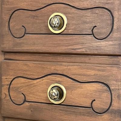 Vtg. Solid Wood Chifforobe On Casters