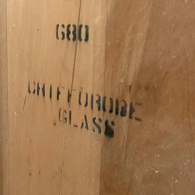Vtg. Solid Wood Chifforobe On Casters