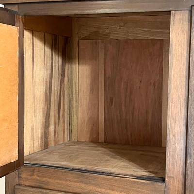 Vtg. Solid Wood Chifforobe On Casters