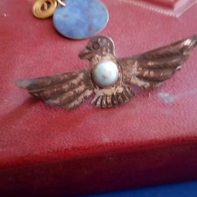 LOT 162 JEWELRY BOX WITH FOUR OLD PIECES