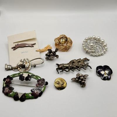 Horse and Flower Sterling Pins and More (K-DZ)
