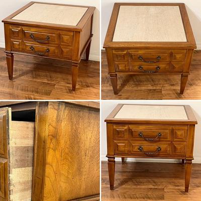 Solid Wood Marble Top Chest Of Drawers & Nightstand