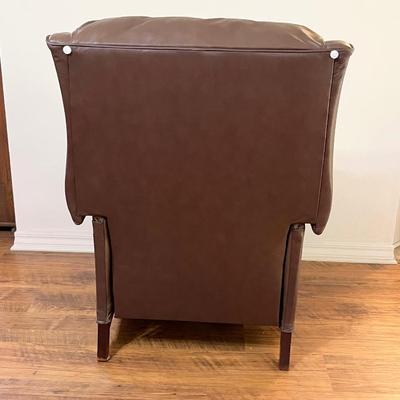 LANE ~ Brown Leather Push Back Recliner With Nailhead Trim