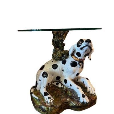 Majolica Glass Top Dalmation Table